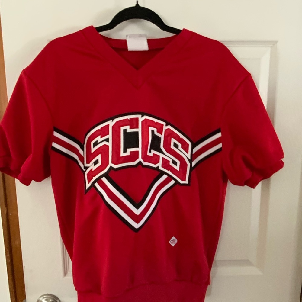VTG SCCS Red Cheerleader Jersey - Retro Varsity Aesthetic Sportswear Small
